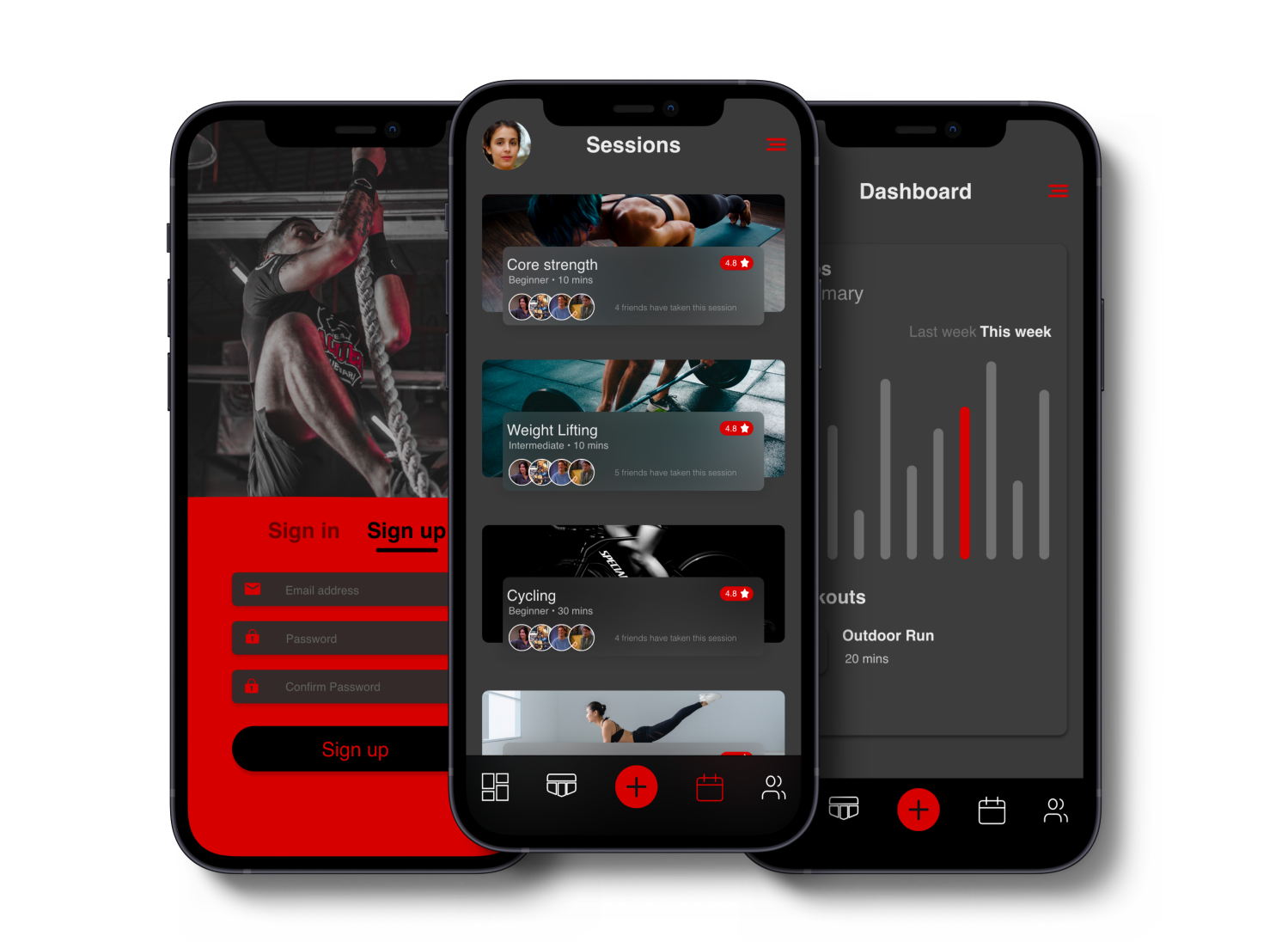 Gym Application Mockup